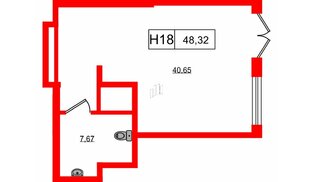 Помещение в ЖК iD Murino III, 48.32 м², 1 этаж