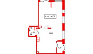 Помещение в ЖК Наука, 96.08 м², 1 этаж