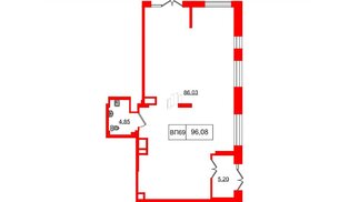 Помещение в ЖК Наука, 96.08 м², 1 этаж