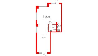 Помещение в ЖК Лето, 70.42 м², 1 этаж