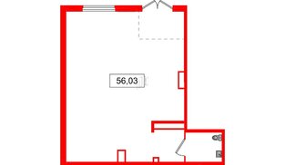 Помещение в ЖК Аквилон Янино, 56.02 м², 1 этаж