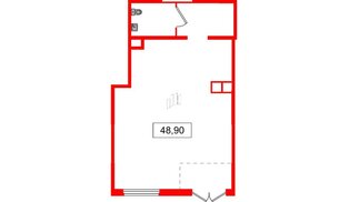 Помещение в ЖК Аквилон Янино, 48.9 м², 1 этаж