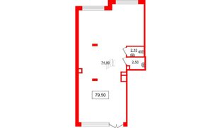 Помещение в ЖК Солнечный город. Резиденции, 79.5 м², 1 этаж