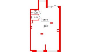 Помещение в ЖК Солнечный город. Резиденции, 64.6 м², 1 этаж