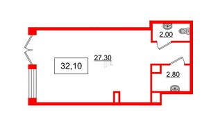 Помещение в ЖК Солнечный город. Резиденции, 32.1 м², 1 этаж