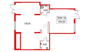 Помещение в ЖК Аэронавт, 124.2 м²