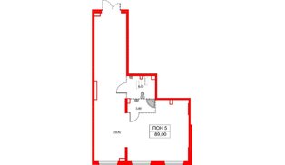 Помещение в ЖК Витебский парк, 89 м², 1 этаж