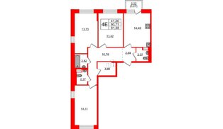 Квартира в ЖК Живи в Рыбацком, 3 комнатная, 81.41 м², 8 этаж