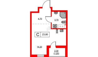 Квартира в ЖК А101 Лаголово, студия, 23.8 м², 10 этаж