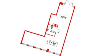 Помещение в ЖК Glorax Premium Василеостровский, 71.8 м², 1 этаж