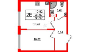 Квартира в ЖК «Аннино Сити», 1 комнатная, 33.97 м², 4 этаж