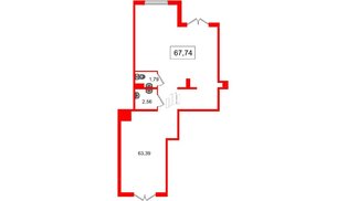 Помещение в ЖК Югтаун, 67.74 м², 1 этаж