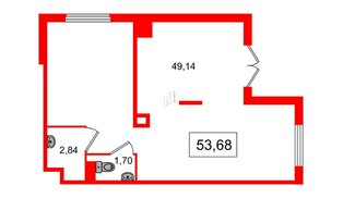 Помещение в ЖК Югтаун, 53.68 м², 1 этаж