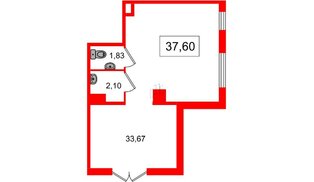 Помещение в ЖК Югтаун, 37.6 м², 1 этаж