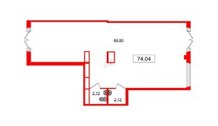 Помещение в ЖК Дубровский, 74.04 м², 1 этаж