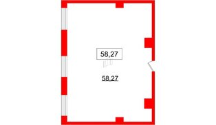 Помещение в ЖК ID Политех, 58.27 м², 2 этаж