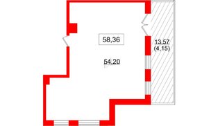 Помещение в ЖК ID Политех, 58.36 м², 2 этаж