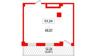 Помещение в ЖК ID Политех, 53.24 м², 2 этаж