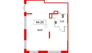 Помещение в ЖК Аквилон All in 3.0, 64.25 м², 1 этаж