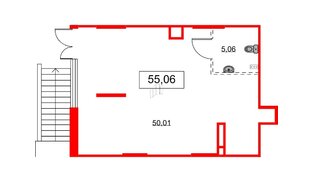 Помещение в ЖК Аквилон All in 3.0, 55.06 м², 1 этаж