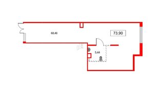 Помещение в ЖК Аквилон All in 3.0, 73.9 м², 1 этаж