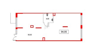 Помещение в ЖК Аквилон All in 3.0, 94.95 м², 1 этаж