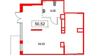 Помещение в ЖК Аквилон All in 3.0, 50.52 м², 1 этаж