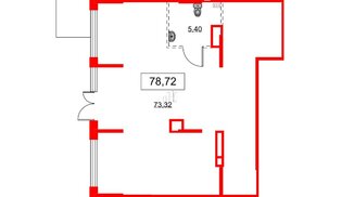 Помещение в ЖК Аквилон All in 3.0, 78.72 м², 1 этаж