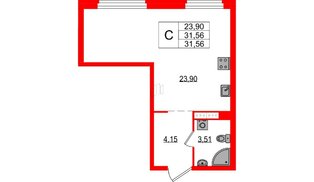 Квартира в ЖК «Максималист», студия, 31.56 м², 10 этаж