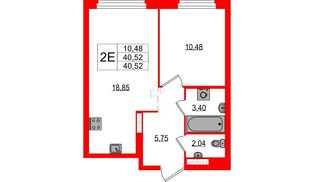 Квартира в ЖК Максималист, 1 комнатная, 40.52 м², 8 этаж