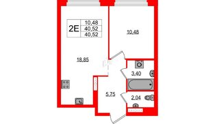 Квартира в ЖК Максималист, 1 комнатная, 40.52 м², 15 этаж