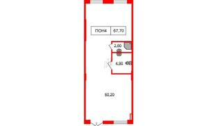 Помещение в ЖК Шкиперский, 19, 67.7 м², 1 этаж