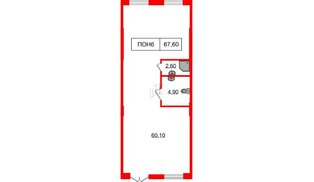 Помещение в ЖК Шкиперский, 19, 67.6 м², 1 этаж