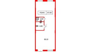 Помещение в ЖК Шкиперский, 19, 67.6 м², 1 этаж