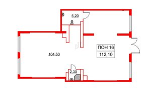 Помещение в ЖК Аэронавт, 112.1 м²