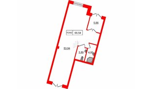 Помещение в ЖК Счастье 2.0, 66.54 м², 1 этаж