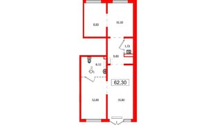 Помещение в ЖК Цветной город, 62.3 м², 1 этаж