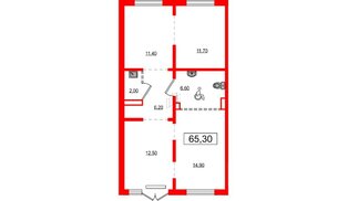 Помещение в ЖК Цветной город, 65.3 м², 1 этаж