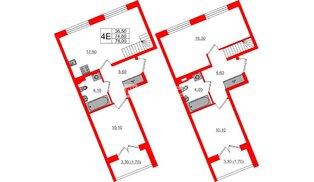 Квартира в ЖК «Пулково Lake», 3 комнатная, 78 м², 3 этаж