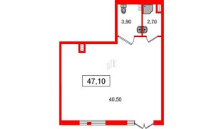 Помещение в ЖК Монография, 47.1 м², 1 этаж