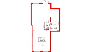 Помещение в ЖК Витебский парк, 100.3 м², 1 этаж