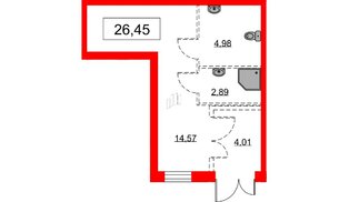 Помещение в ЖК Янинский лес, 26.45 м², 1 этаж