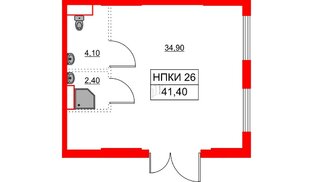 Помещение в ЖК Аэронавт, 41.4 м², 1 этаж