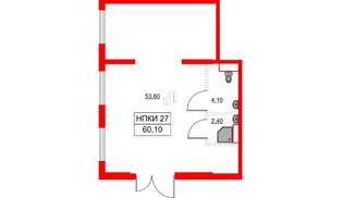 Помещение в ЖК Аэронавт, 60.1 м², 1 этаж