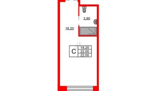 Апартаменты в ЖК Апартаменты «Авенир Индастриал», студия, 22 м², 10 этаж