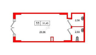 Помещение в ЖК ЯСНО.ЯНИНО, 31.45 м², 1 этаж