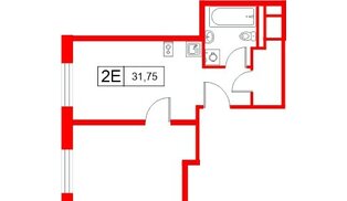Апартаменты в ЖК «Апартаменты СААН», 1 комнатные, 31.75 м², 14 этаж