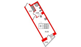 Квартира в ЖК VEREN NORT Сертолово, студия, 25.98 м², 6 этаж