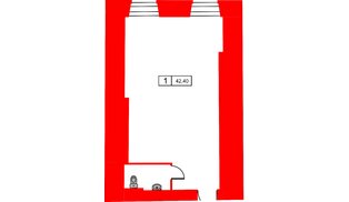 Апартаменты в ЖК Hovard Club, 1 комнатные, 42.4 м², -1 этаж