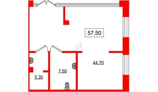 Помещение в ЖК Парусная 1, 57.5 м², 1 этаж